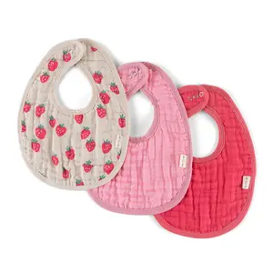 Itzy Ritzy Itzy Bibs - Unisex Baby Bibs with Adorable Prints, Soft Muslin Cotton, 3-Pack, Dripping Drooling Protection