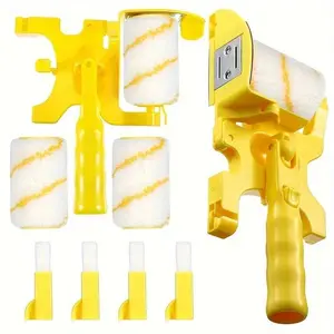 Paint Edger Roller Brush Combo Kit, Painting, Multifunctional Hand-held Clean-cut Paint Edger Roller Brush with Extra Replacement Roller, Suitable for Walls, Ceilings & Rooms