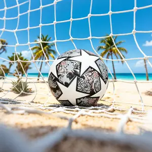Regulation Size Machine-Sewn Soccer Ball, Premium PU Leather Football for Youth & Adult Match, Daily Practice