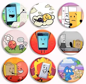 BFDI Pins, Inanimate Insanity BFDI Buttons, Memes Button Pin Suitcase Lightbulb All Character Anime, Colorful Meme Pin Buttons For Clothes, Bags, Backpack, Hats, Jeans, and More, Funny Bag Accessories!