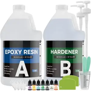 2 Gal Clear Casting Epoxy Kit for DIY Craft & Beginners, Hard Type No Bubble Non-Yellowing Deep Pour for Casting Coating Art Making