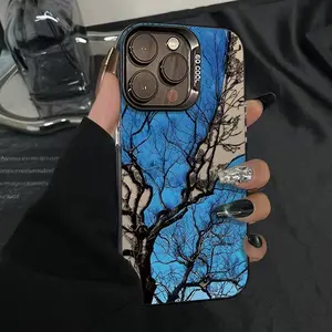 Blue Sky Dead Tree for Apple 17promax Phone Case Personality Yuan Gas Shell Iphone16/15/14 Text 13