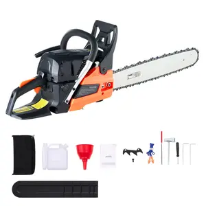 20 inch 62CC Gas Powered Chainsaw, 3.8 HP 2 Stroke Engine Gas Power Chainsaws with Non-Slip Handle, Gas Chainsaws with Dual Fuel Tanks, For Wood Cutting, Tree Trimming, and Land Clearing