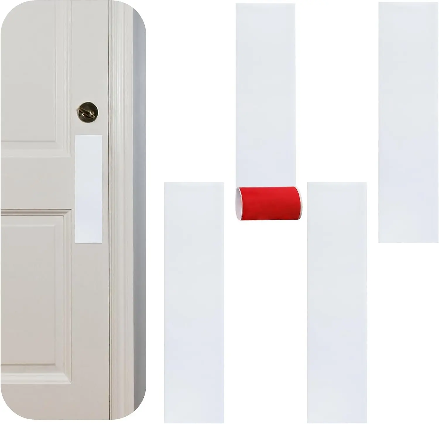 Rubber Bond Push Plates (4 Pack) 4" x 16" - Effortless Peel & Stick - Prevents Dents & Scratches - Self-Adhesive & Universal Fit (White)