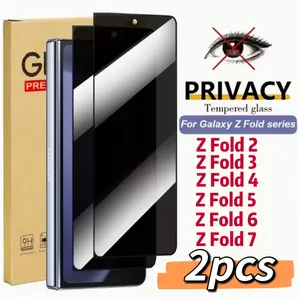 2pcs Privacy Tempered Protective Screen Protector Film for Samsung Galaxy Z Flip/z Fold Series, Anti-Scratch, Fingerprint Resistant, Easy Install, High Quality