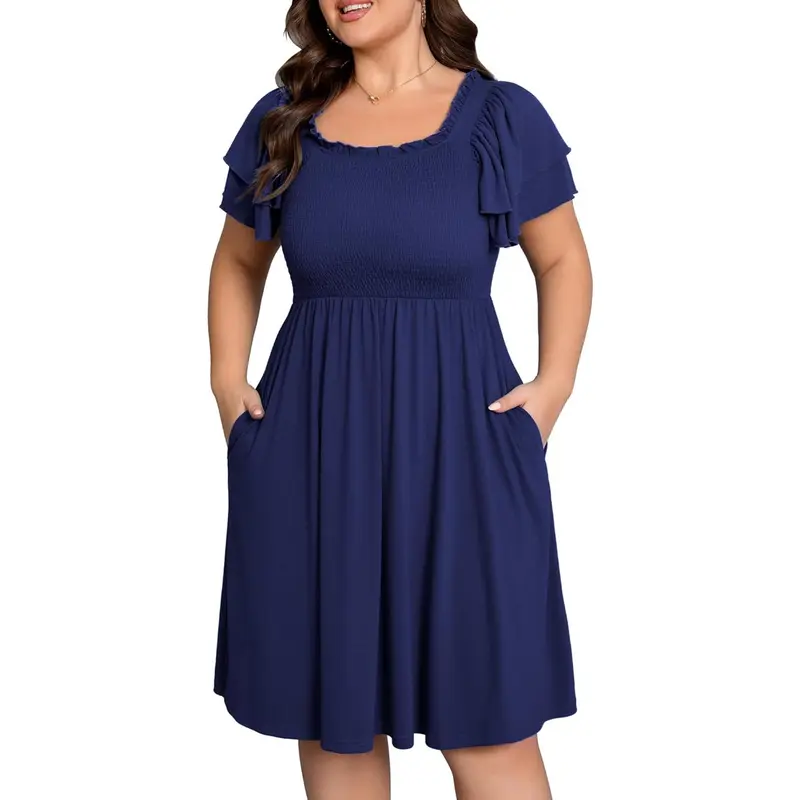 chinese dress ladies SOLY HUX Women's Collar V Neck Mini Dress Long Sleeve A Line Loose Fit Work  Office Flowy Dresses Black X-Small at Amazon Women's Clothing store main image 0