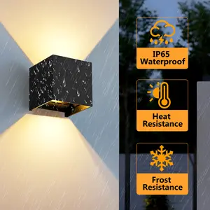 Outdoor LED Wall Light, Elegant Square Design, Adjustable Light Beam, Waterproof, Heat & Cold Resistant, Ideal for Covered Patios, Porches, Canopies, and Damp Environments