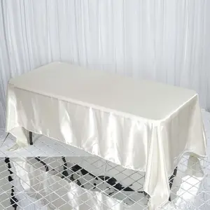 Satin Rectangular Tablecloth 72"x120" Ivory - Silky Smooth Table Covers