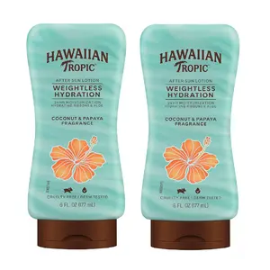 Hawaiian Tropic Weightless Hydration After Sun Lotion with Aloe, 6oz Twin Pack | Hawaiian Tropic Lotion, Moisturizing Lotion, After Sun Care, After Sun Moisturizer, 6oz each Twin Pack