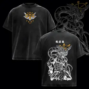 Mahoraga JJK Anime Graphic Tee, Vintage Washed Oversized Dark Anime Streetwear T-Shirt, Soft Cotton Unisex Apparel, Gift for Jujutsu Kaisen Fans