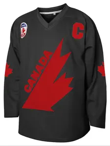 Men's Embroidered Hockey Jersey, 99 black Loose-Fit Long Sleeve V Neck Training Tee, Embroidery Sportswear, Athletic Training Apparel, Athletic Sports Clothing, Sporty Style for All Seasons