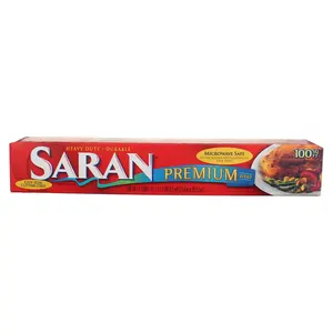 Saran Premium Plastic Wrap 100 Sq Ft for Food Freshness and Airtight Storage 12Ea