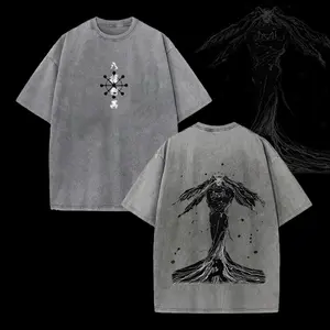 Retro Heavy Limited 90s Demon Shinigami Mahoraga Jujutsu Kaisen Anime Vintage  Washed Tee Unisex Oversize Anime Manga Washed Heavyweight Cotton T-shirt, Gift For Anime Fan