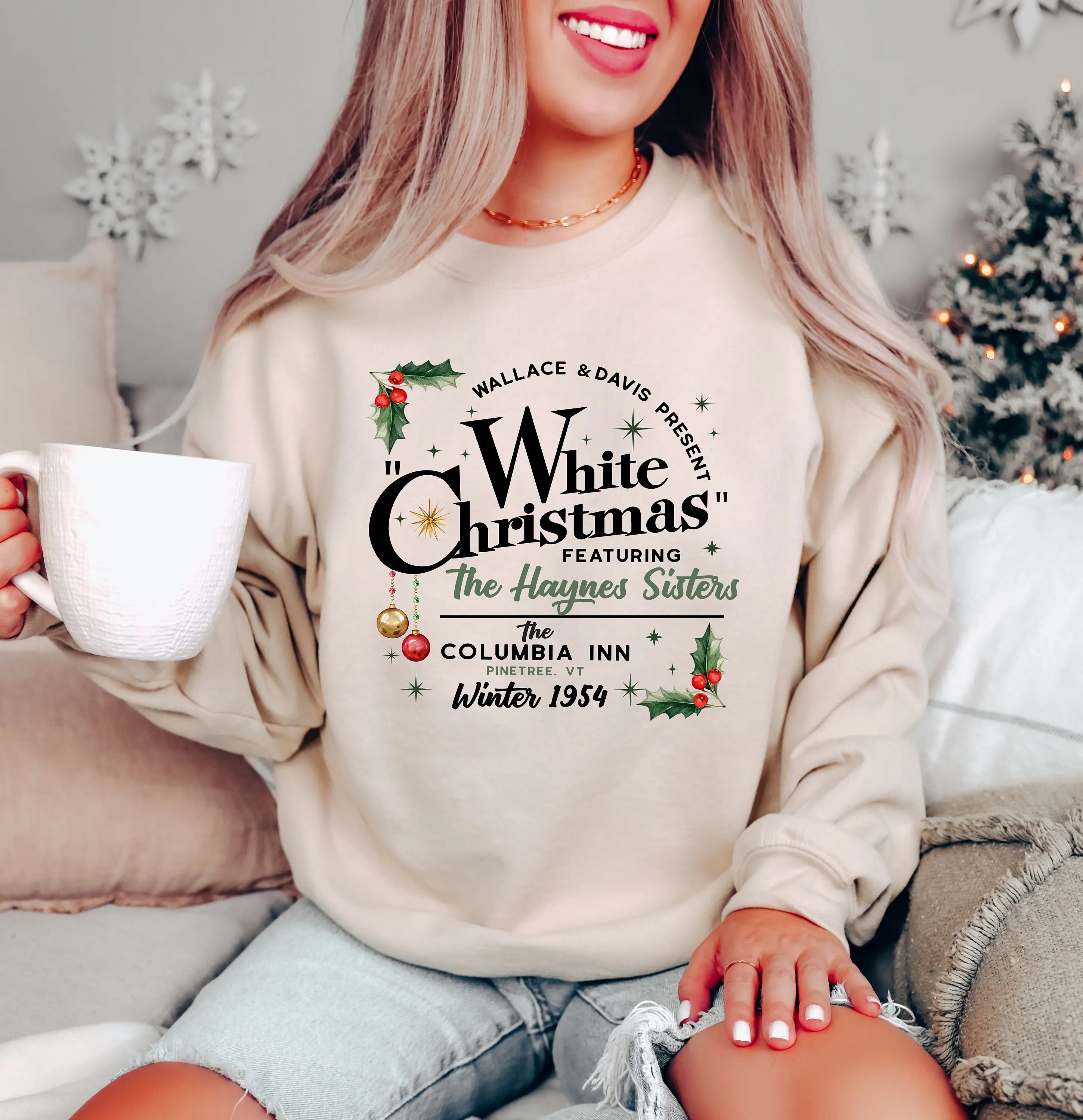 White Christmas Movie Sweatshirt, Wallace And Davis Sweater, Christmas White Movie 1954 Sweatshirt, Christmas Gift, Haynes Sisters Hoodie
