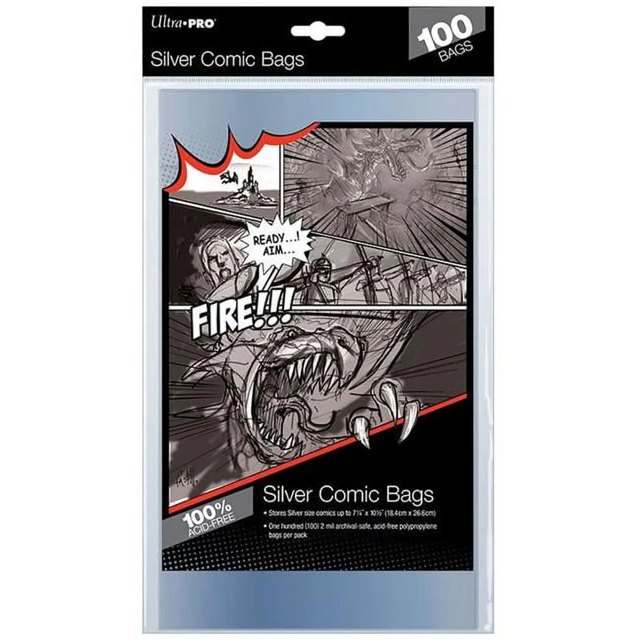 Comic Book Storage Sleeves, Acid-Free Plastic Bags for Silver Age Size Comics (7.25" x 10.5", 100 per Pack)