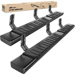 Nilight Running Boards for 1999-2016 Ford F250 F350 Super Duty/Extended Cab 2 Full-Size Door & 2 Half-Size Door 6 Inch Side Step Nerf Bars Stainless Steel Black