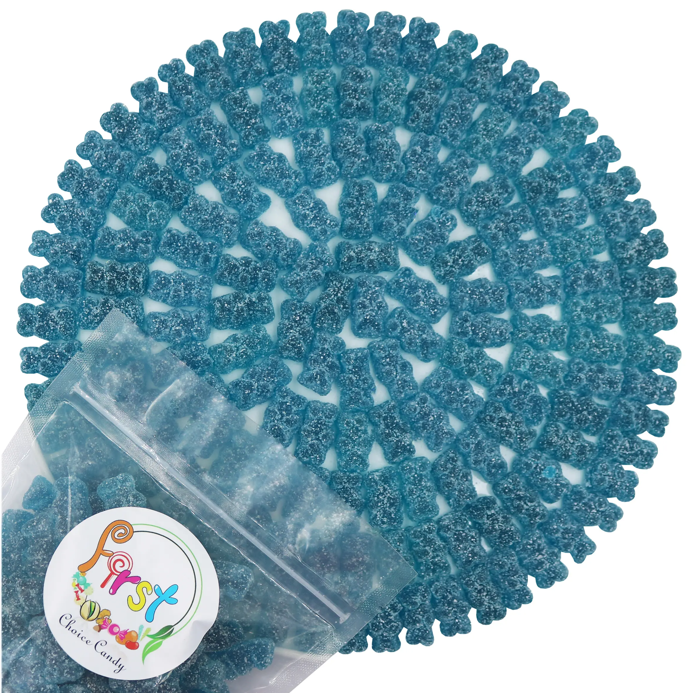 SOUR BLUE RASPBERRY GUMMY BEAR 2LB BAG Fruity SOUR BLUE RASPBERRY GUMMY BEAR 2LB BAG Fruity