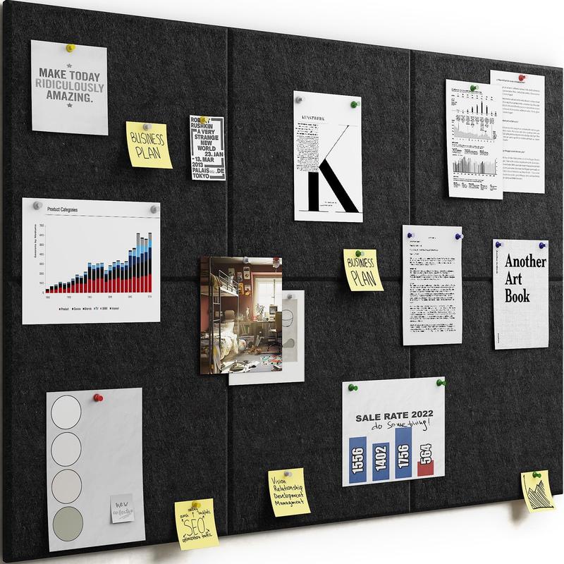 Cork Board, 6pcs Square Message Board, Wall Decor, Photo Board, Office Decor, Home Decor, Office Supplies, School Supplies, Ornaments, Home Decor Accessory