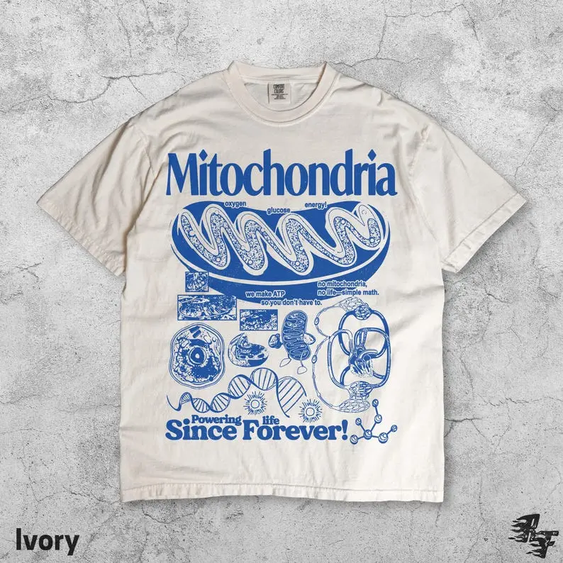 Comfort Colors Mitochondria Vintage Science TShirt, Retro Biology Graphic Tee, 90s Academic Cell Diagram TShirt, Geek Lab Humor Top, STEM Learning Gift