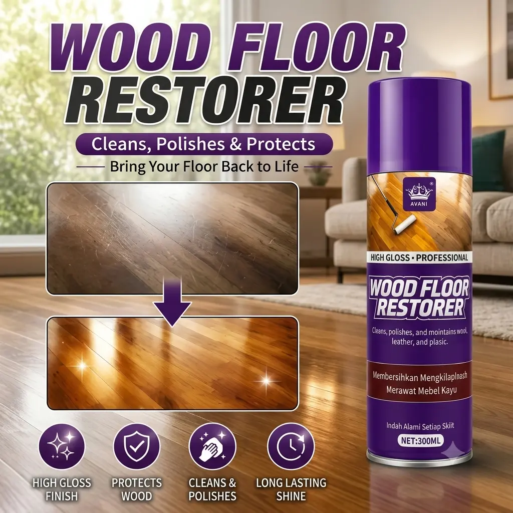 Hardwood & Laminate Floor Maintenance Essential Oil Spray, Viral DIY Wood Care Supply, Scratch Concealing Brightening Restorer, Multi-Surface Cleaning Polishing Treatment for Redwood Furniture & All Household Wooden Surfaces