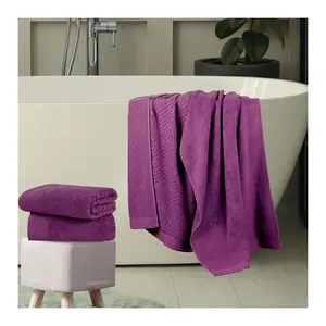 Superior Egyptian Cotton Jacquard-Solid Bath Towel Set