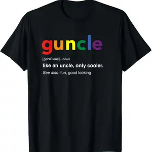 Guncle Definition Rainbow Pride Color T-Shirt Gift For Uncle | Comfortable & Stylish