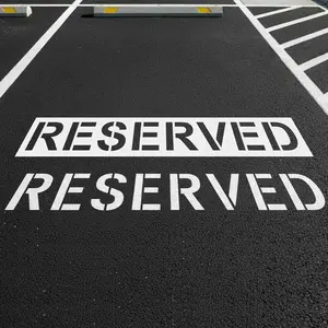 Reusable Waterproof PET Parking Lot Stencils for Painting on Asphalt, Concrete and Private Driveways, 12 Inch Reserved Parking Stencil