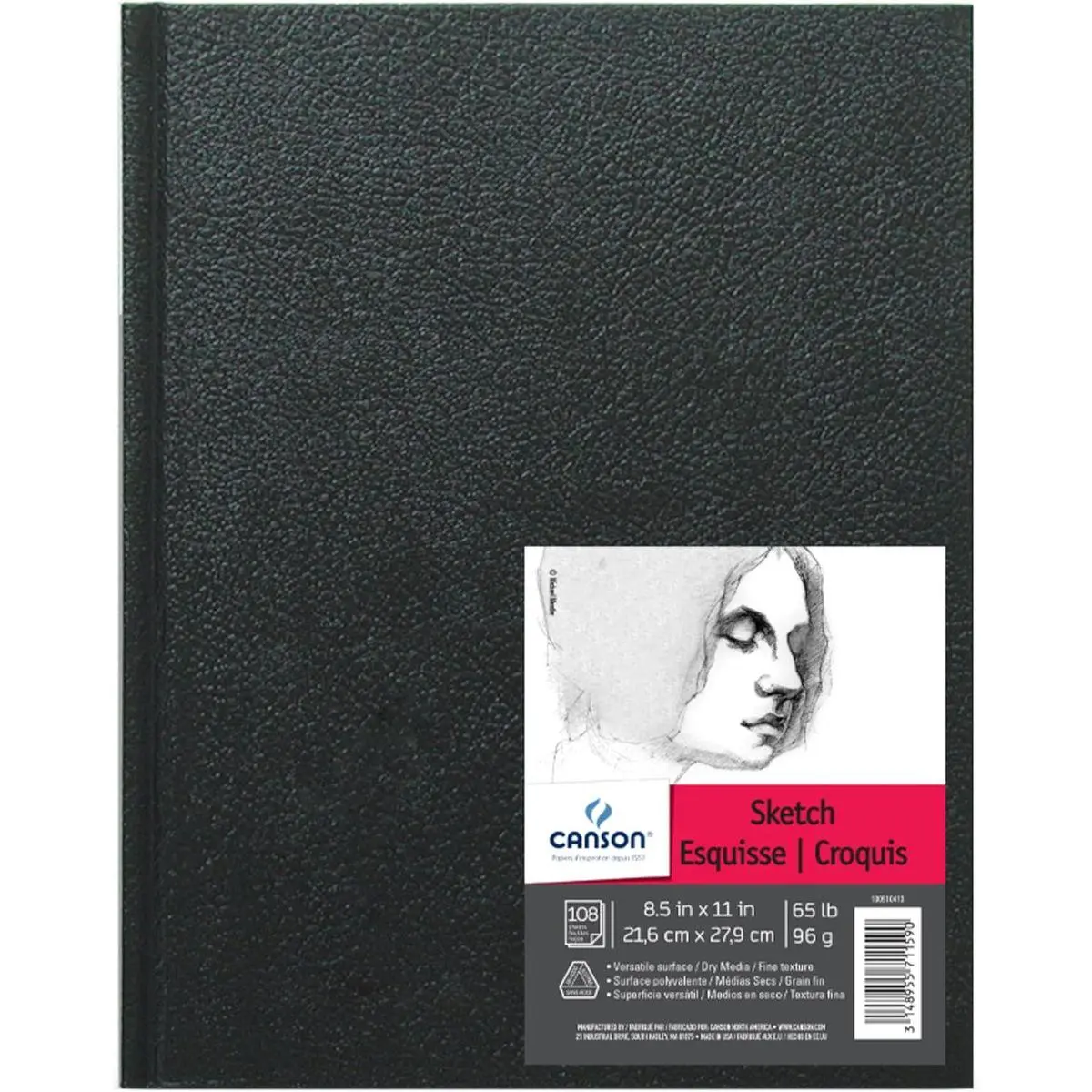 Artist Series Sketch Book Paper Pad, for Pencil and Charcoal, Acid Free, Hardbound, 65 Pound, 8.5 x 11 Inch, 108 Sheets