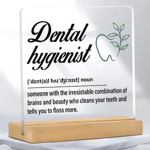 Dental Hygienist Definition Acrylic Desktop Plaque, 1 Count Dental Hygienist Appreciation Gift, Desktop Ornament for Home Office Dormitory School