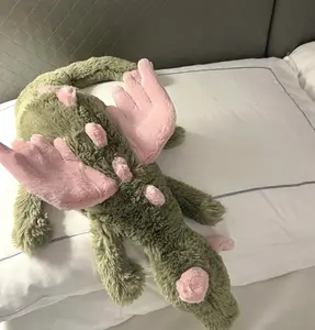 Jellycat Malachy Dragon Large with Dustbag New Release Green Pink Tags 2025,Soft Bedside Sofa Pillows Stuffed Animal Plushie Doll Toys Room Decoration Gift for Kids Children, Gift Birthday, Size 28cm