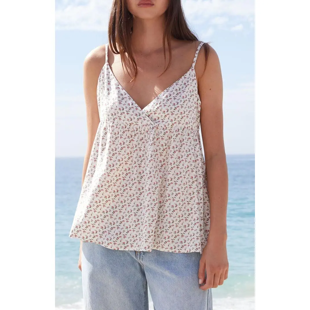 John Galt Women's Red Floral Edith Tank Top