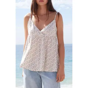 John Galt Women's Red Floral Edith Tank Top