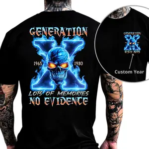 [Kingzlia] "Lost Of Memories NO Evidence" Generation X Custom Year Badass Generation T-shirt, Gen X Custom Shirt - 100% Cotton Top Unisex Comfort Womenswear, Custom Year Of Birth Shirt Printed Tshirt