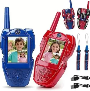 Video Walkie Talkies for Kids 2 Pack with Voice Changer, HD Camera, Rechargeable, 1000 FT Range 2 Way Radio Toys, Indoor Outdoor Camping Hiking Birthday Gift Boys Girls Ages 3-12 (Spider)