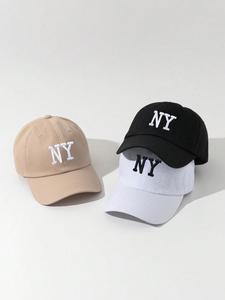 ny embroidered baseball cap, casual outdoor sun hat for men & women, adjustable outdoor sun hat for spring autumn travel beach vacation