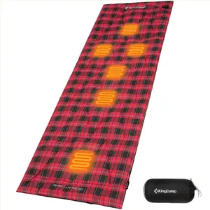 KingCamp Heated Camping Pad – USB Powered, Full Body 6‑Zone Warmth, 100% Cotton Cover, Portable for Tent, Cot, Home & Travel