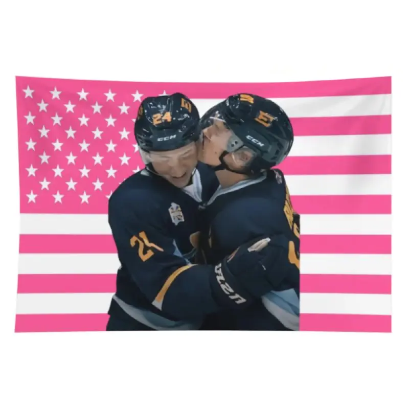 Hockey Theme Rectangular Tapestry - Hockey Player Wall Decor, Heated Rivalry Flag, Ilya Rozanov & Shane Hollander Enemies-to-Lovers Romance Bedroom Home Supply