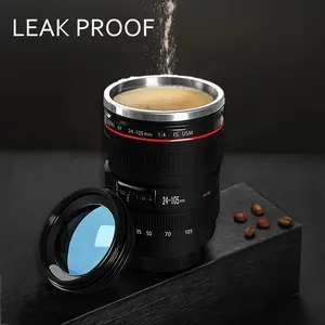 1pc Camera Lens Coffee Mug with Leak-Proof Lid - Insulated Tumbler - Perfect Gift for Photographers