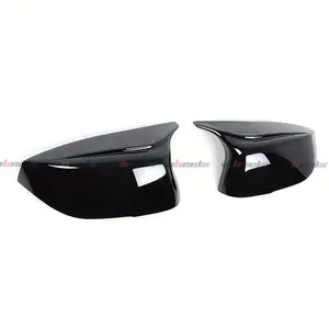 2 Rearview Mirror Covers, Compatible with 2014-2020 for INFINITI Q50 Q60 Q70 QX30 QX50 Q50L Glossy Black/Carbon Fiber, Horn Style Driver and Passenger Side Rear View Mirror Protection