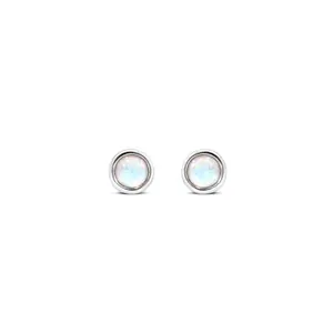 Milky Blue Opal Glow Dot Studs