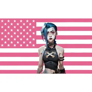 [Best Gift]custom Arcane American Flag Tapestry |Wall Hanging, Gamer Flag, Nerdy Decor, Arcane Merch, Gamer Art, Gift for Gamer
