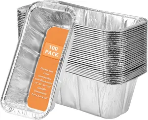 100 Pack Blackstone Griddle Accessories Grease Catcher Cup Liners, Aluminum Foil Drip Pan Disposable for 17" 22" 28" 36" Blackstone Griddle Drip Tray Holder Grill Rear Grease Cup Liners