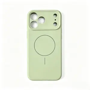Premium Magnetic Liquid Silicone-Like Phone Case – Compatible with iPhone 12/13/14/15/16/17 pro max Full Series, Matcha Green Solid Color, MagSafe Compatible, Anti-Scratch Anti-Drop, Soft Silky Touch, Shockproof, Slim Fit, Anti-Fingerprint for Daily Use