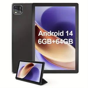 10.1-inch Android 14 Tablet, 64GB ROM 1GB Expandable, Quad-core Tablet, 6000mAh Long-life Battery, IPS HD Touch Screen And Dual Speakers, 8MP+2MP Camera, Google Certified Wi-Fi Tablet