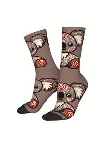 1pc Australian Koala Men's Socks Novelty Crew Sock Pattern Printed