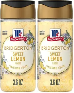 McCormick Bridgerton Finishing Sugar, Sweet Lemon, Limited Edition, Exquisite Lemon Flavor, For Elevating Baked Goods and Beverages, Garnishing, and More, 3.6 oz (Pack of 2)