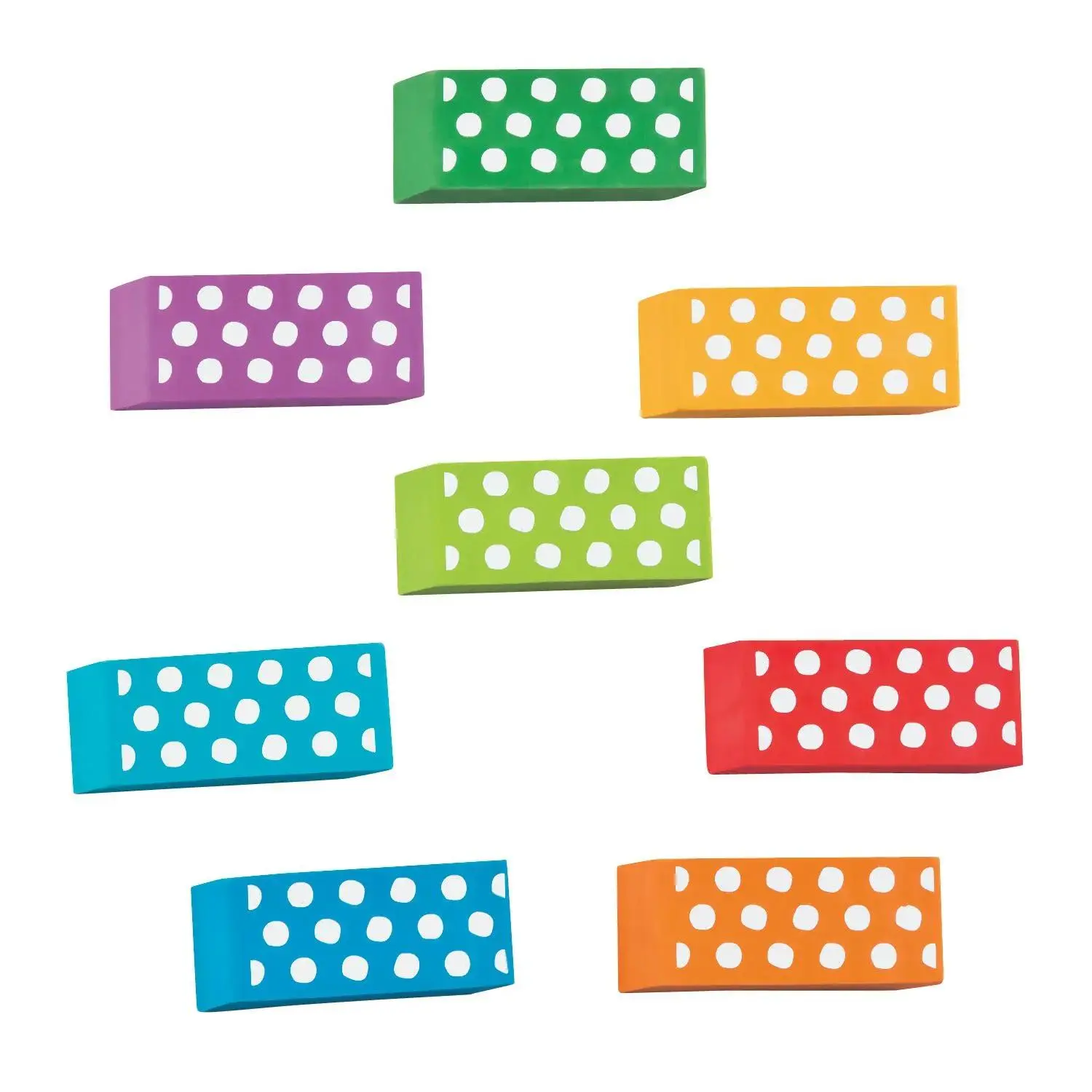 Dots Beveled Erasers - 24-Pc Stationery for Erase Marks, Arts & Crafts Educational Toy