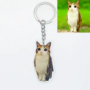 Funny Meowl Cat Owl Hybrid Keychain, Viral Meme Acrylic Bag Charm, Quirky Weirdcore Accessory, Unique Creative Gift