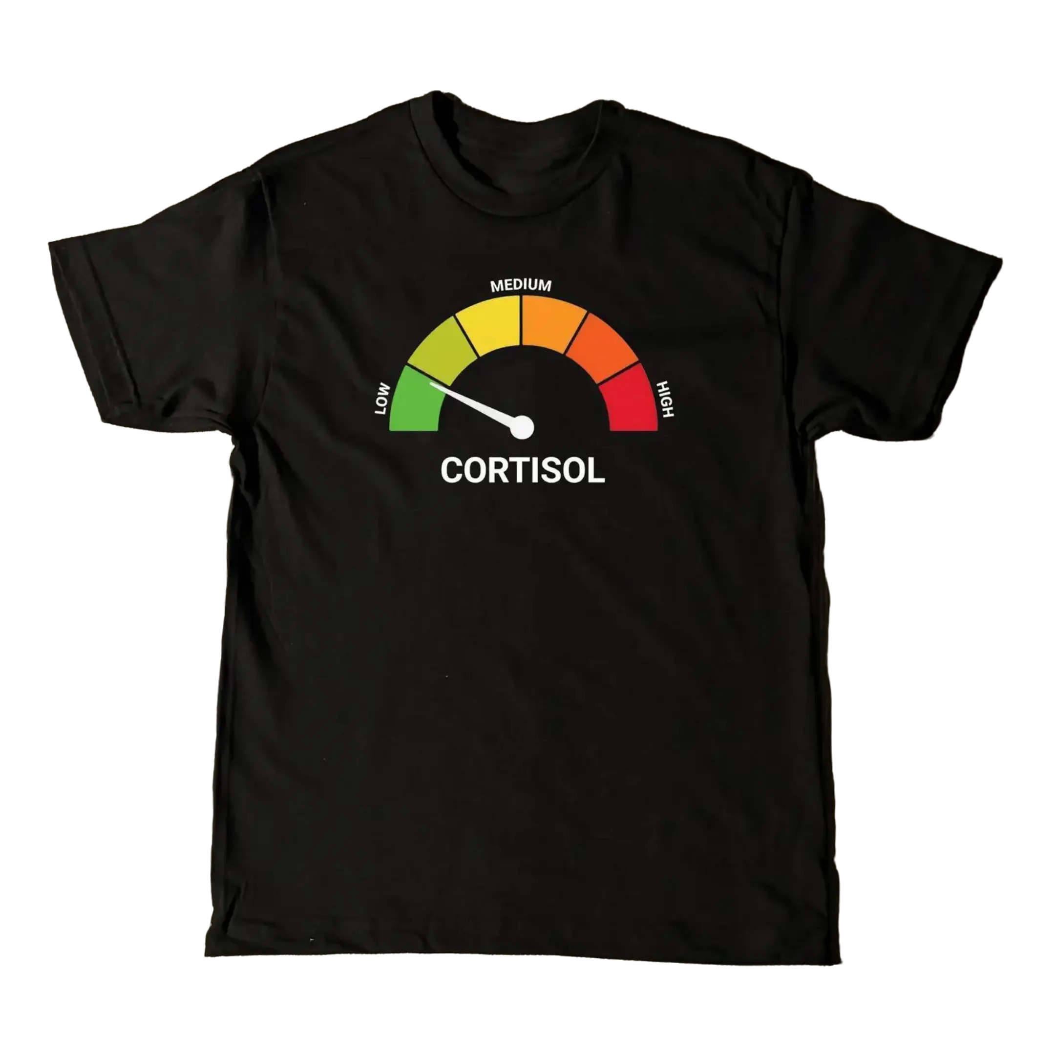Aesthetic 'CORTISOL' Level T-Shirt | Premium 100% Cotton Heavyweight Tee | Funny Mental Health Awareness Graphic Apparel | Stress Management Humor Top | Soft Breathable Casual Daily Wear Classic Embroidered Streetwear Menswear