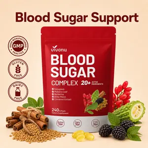 VivoNu BLOOD SUGAR COMPLEX –Blood Sugar Balance | Antioxidant Support | Metabolic Support | Enhanced Absorption | Bitter Melon + Turmeric + Cinnamon + Mulberry Leaf + Berberine + Fenugreek | 240 Capsules per Bag